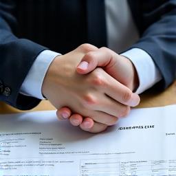 Two hands shaking, symbolizing partnership in execution.