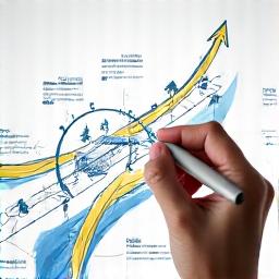A strategic roadmap being drawn on a whiteboard.