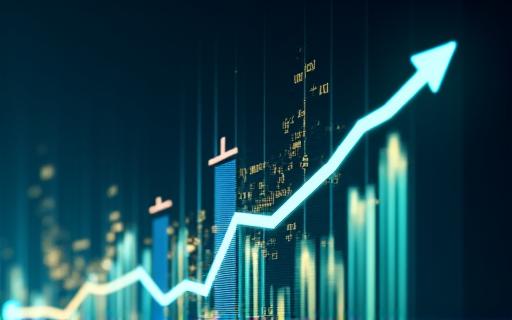 Graphs and charts showing financial growth.